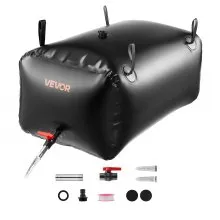 VEVOR ​Vejiga del Almacenamiento de Agua con Válvula 240 L, Bolsa de Agua de PVC Doble Capa 1000D, Portátil y Plegable, Resistente a Fugas, para Autocaravanas, Camiones, Uso en Exteriores, Negro