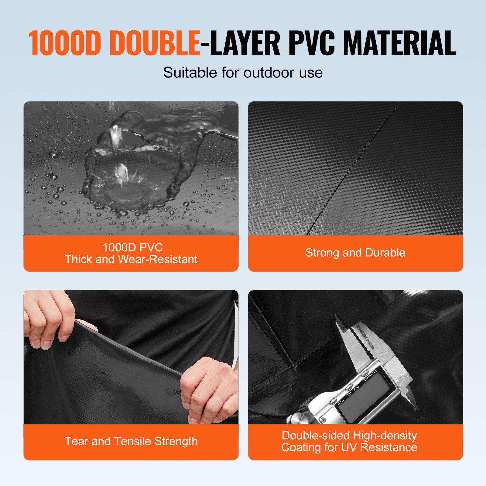 VEVOR Vejiga de Almacenamiento de Agua 200L Tanque de Agua Plegable de PVC 1000D Contenedor Blando de Agua de Portátil Bolsa de Agua Gran Capacidad para Prevención de Incendios, Autocaravana, Negro
