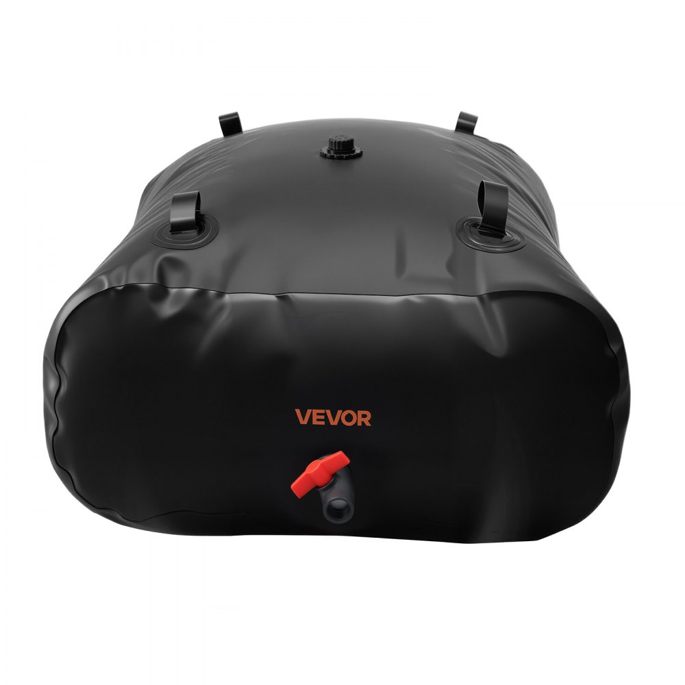 VEVOR Tanque de Agua Blanda, Depósito de Agua Flexible Plegable de PVC 1000D, Bolsa Flexible Portátil de Gran Capacidad de 330 L para Riego de Jardines, Camping y Prevención de Incendios, Negro