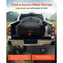 VEVOR Tanque de Agua Blanda, Depósito de Agua Flexible Plegable de PVC 1000D, Bolsa Flexible Portátil de Gran Capacidad de 330 L para Riego de Jardines, Camping y Prevención de Incendios, Negro