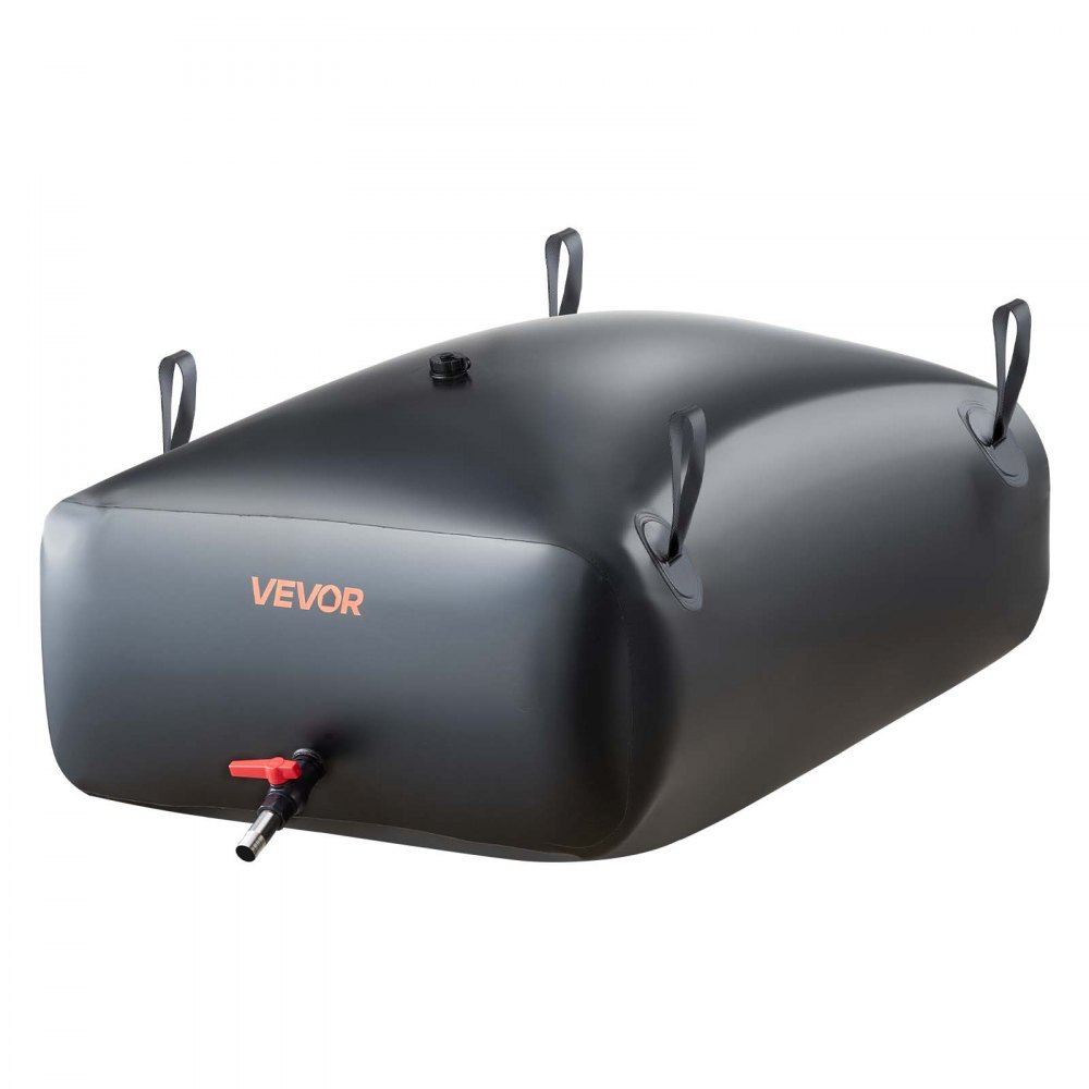 VEVOR ​Vejiga del Almacenamiento de Agua con Válvula 330 L, Bolsa de Agua de PVC Doble Capa 1000D, Portátil y Plegable, Resistente a Fugas, para Autocaravanas, Camiones, Uso en Exteriores, Negro