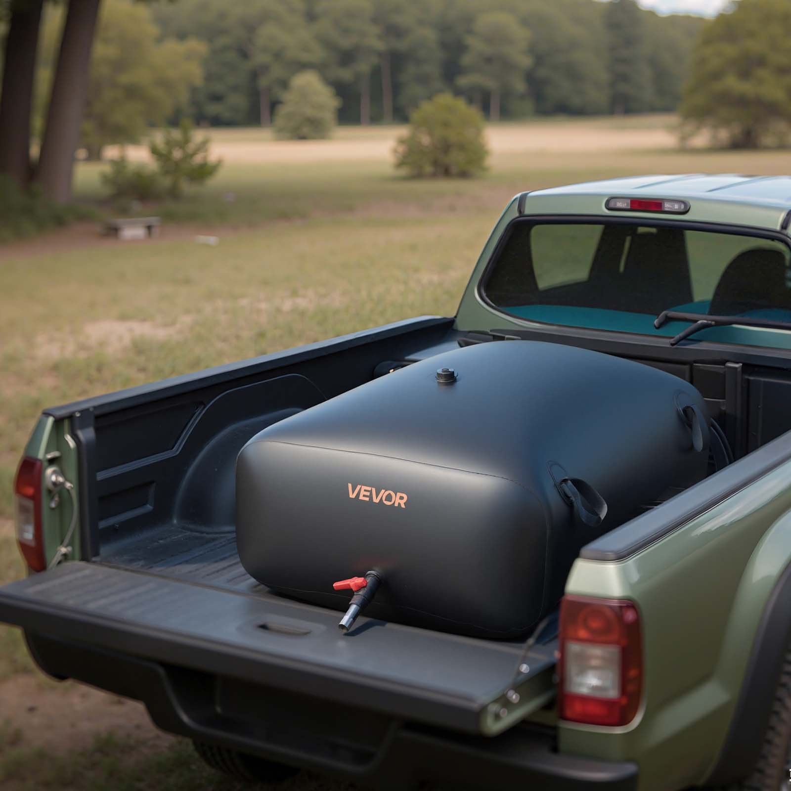 VEVOR ​Vejiga del Almacenamiento de Agua con Válvula 330 L, Bolsa de Agua de PVC Doble Capa 1000D, Portátil y Plegable, Resistente a Fugas, para Autocaravanas, Camiones, Uso en Exteriores, Negro