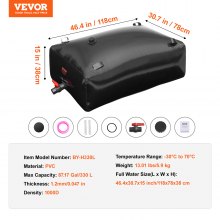 ​VEVOR Tanque de Agua Plegable de PVC 330 L Depósito de Agua Portátil, Negro