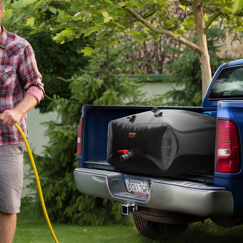 VEVOR Vejiga de Almacenamiento de Agua 540L Tanque de Agua Plegable de PVC 1000D Contenedor Blando de Agua de Portátil Bolsa de Agua Gran Capacidad para Prevención de Incendios, Autocaravana, Negro