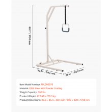 VEVOR Barra Trapecio para Movilidad cama Altura Ajustable 990 x 900 x 1730 mm