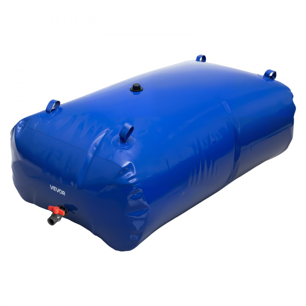 VEVOR Tanque de Agua Blanda, Depósito de Agua Flexible Plegable de PVC 1000D, Bolsa Flexible Portátil de Gran Capacidad de 540 L para Riego de Jardines, Camping y Prevención de Incendios, Azul