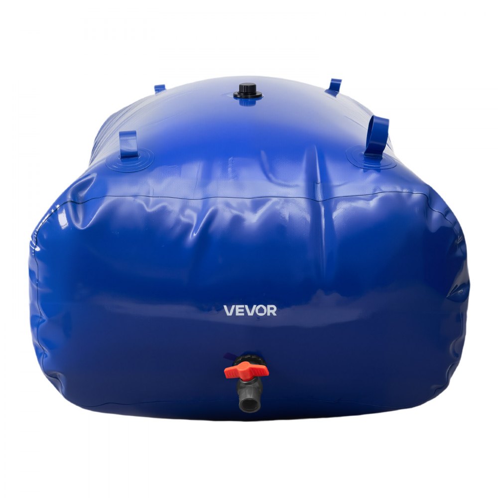 VEVOR Tanque de Agua Blanda, Depósito de Agua Flexible Plegable de PVC 1000D, Bolsa Flexible Portátil de Gran Capacidad de 540 L para Riego de Jardines, Camping y Prevención de Incendios, Azul