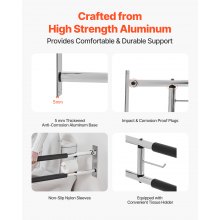 VEVOR Barra de Seguridad para Inodoro Plegable Carga 136 kg 280 x 75 x 765 mm