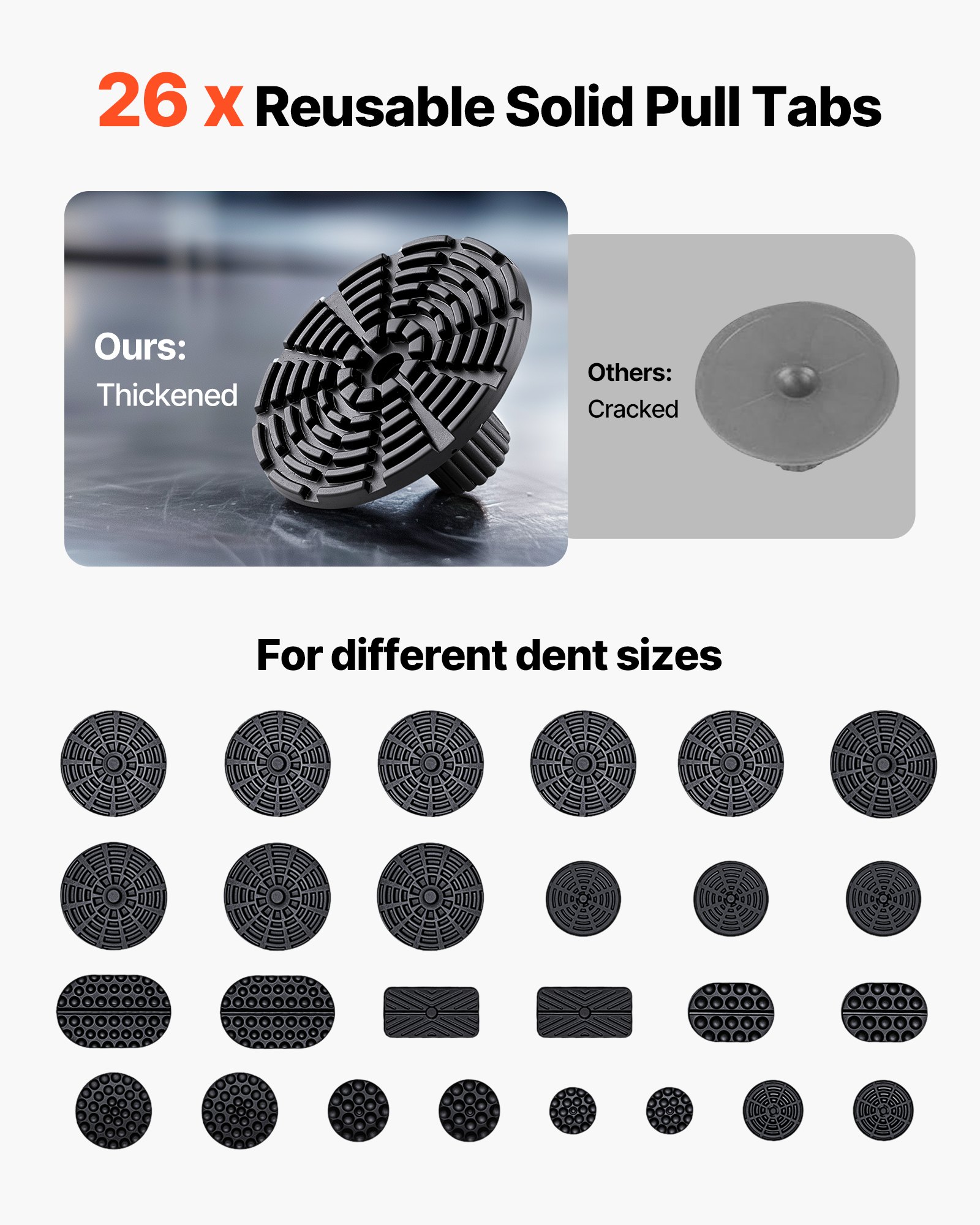 VEVOR Juego de Extractores de Abolladuras, sin Pintura, con Elevador Dorado, Martillo Deslizante, Barra T, Pistola de Pegamento y Herramientas a Eliminar Daños por Granizo en Carrocerías, 61 uds