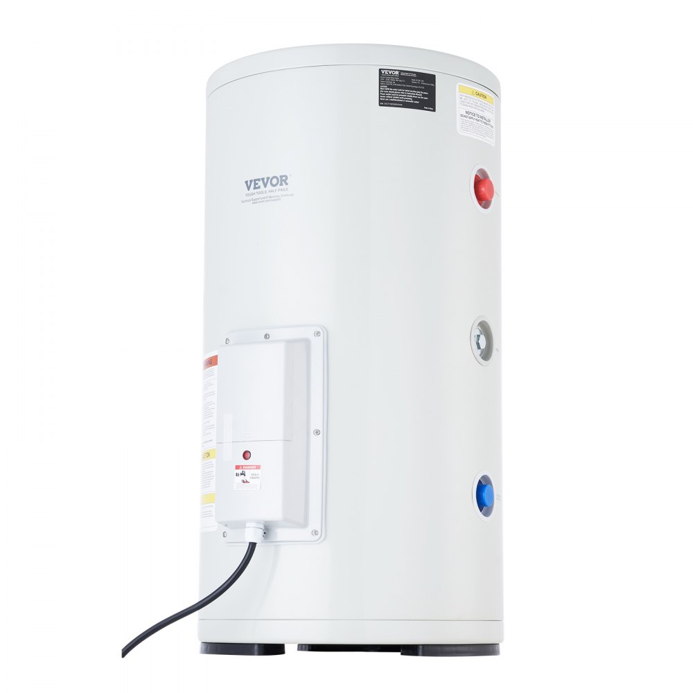 VEVOR Calentador de Agua Eléctrico 2000 W Calentador de Agua con Depósito 70 L con Luz LED, Control de Perilla, Conexión Lateral a Prueba de Agua IPX4, Calentadores a Pedido para Ducha, Baño