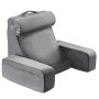 VEVOR Almohada de Lectura, Almohada de Cama Grande con Soporte para el Respaldo, Brazo, 3 Bolsillos, Reposacabezas Extraíble y Esponja 25D, Asa para Facilitar su Transporte para Leer, Jugar, Gris