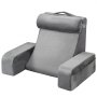 VEVOR Almohada de Lectura, Almohada de Cama Grande con Soporte para el Respaldo, Brazo, 3 Bolsillos, Reposacabezas Extraíble y Esponja 25D, Asa para Facilitar su Transporte para Leer, Jugar, Gris