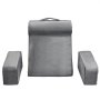 VEVOR Almohada de Lectura, Almohada de Cama Grande con Soporte para el Respaldo, Brazo, 3 Bolsillos, Reposacabezas Extraíble y Esponja 25D, Asa para Facilitar su Transporte para Leer, Jugar, Gris