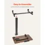 VEVOR Mesa de Cama, Mesa Auxiliar Móvil con Escritorio Abatible y 4 Ruedas Altura y Ángulo Ajustables Escritorio para Portátil con Portavasos para Cama, Hogar y Estudio, Color Madera y Negro