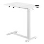 VEVOR Mesa de Cama, Mesa Auxiliar Móvil con Escritorio Abatible y 4 Ruedas Ocultas, Altura y Ángulo Ajustables Escritorio para Portátil con Portavasos para Cama, Hogar, Oficina y Estudio, Blanco