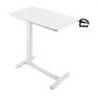 VEVOR Overbed Table, Mobile Side Table with 4 Hidden Wheels, Height-Adjustable & Laptop Table with Cup Holder, Portable Bed Table for Office, Study, Home, White
