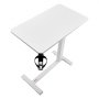 VEVOR Overbed Table, Mobile Side Table with 4 Hidden Wheels, Height-Adjustable & Laptop Table with Cup Holder, Portable Bed Table for Office, Study, Home, White