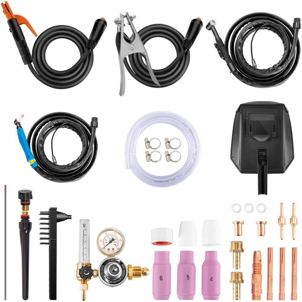 VEVOR Soldadora Inversor, CT520D Multifunción Combo 3 en 1 Cortadora de Plasma/TIG/MMA, 220 V, 1 - PH, 50/60 Hz Máquina de Soldadura TIG Inverter por Arco 60% a 50 amperios Panel de Monitor LCD