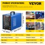 VEVOR Soldadora Inversor, CT520D Multifunción Combo 3 en 1 Cortadora de Plasma/TIG/MMA, 220 V, 1 - PH, 50/60 Hz Máquina de Soldadura TIG Inverter por Arco 60% a 50 amperios Panel de Monitor LCD