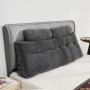 VEVOR Headboard Pillow Wedge Headboard Pillow Wedge Pillow (Queen Size) with 2 Side Pockets & 2 Headrests, Bed Wedge Pillow with Washable Flannel Cover, for Reading, Playing, Working, Gray (1510 x 205 x 530 mm)