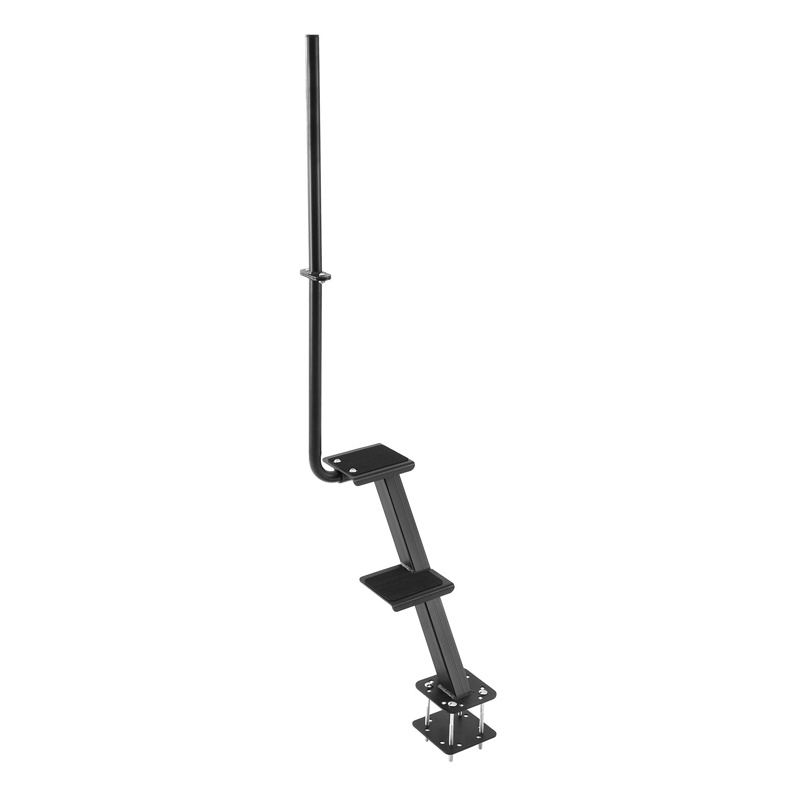 VEVOR Escalones para Remolque de Barcos 2 Escalones Superficie Antideslizante Escalera de Acero al Carbono, Aptos para Marcos de 76,2 x 76,2 mm, 76,2 x 127 mm y 101,6 x 101,6 mm, Montaje Inferior