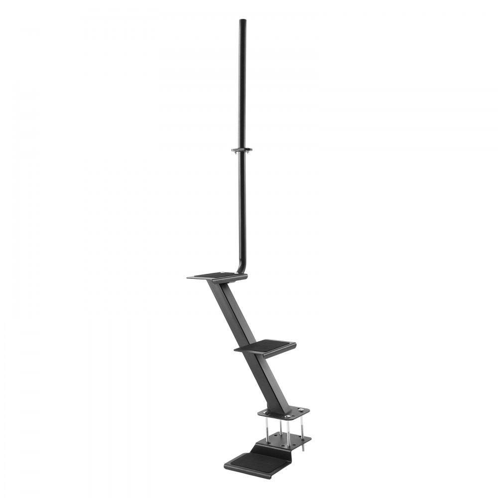 VEVOR Escalones para Remolque de Barcos 3 Escalones Superficie Antideslizante Escalera de Acero al Carbono, Aptos para Marcos de 76,2 x 76,2 mm, 76,2 x 127 mm y 101,6 x 101,6 mm, Montaje Inferior