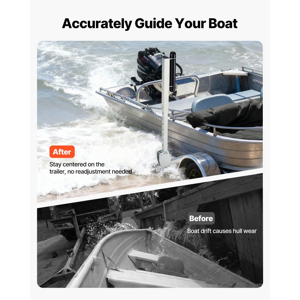 VEVOR Guía para Remolque de Barco Altura Ajustable de 700-1050 mm, 2 Piezas de Acero Engrosado de Alta Resistencia con Guía de Rodillos Suaves, para Barcos de Pesca, Lanchas, 2 Opciones de Montaje