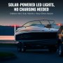 Juego de guía de remolque marino VEVOR con luces LED alimentadas por energía solar al atardecer, que resalta las características de seguridad.