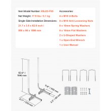 VEVOR  Guía para Remolque de Barco 159 cm Ancho Ajustable 30 cm Guía de Lanzamiento de Acero Galvanizado con Tubo de PVC para Motos Acuáticas, Barcos de Pesca, Veleros, Botes Inflables, 550x85x1520 mm