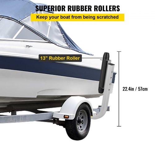 VEVOR Guía de Poste Remolque 15,6 " Guía de Remolque para Barco de Esquí 8,3 kg Rieles de Remolque de Barcos 11,8" x 1,5" x 13,6" Trailer Pontón Litera Guía Acero Galvanizado con Recubrimiento