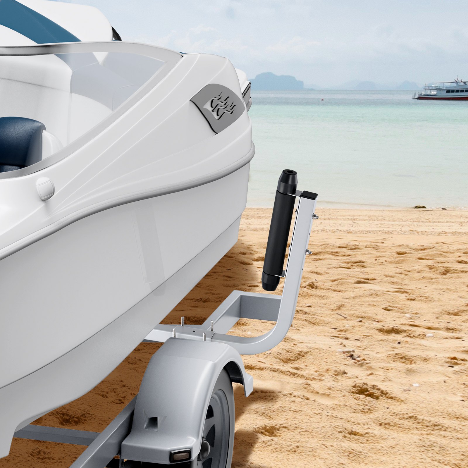 VEVOR Guía para Remolque de Barco 52 cm Ancho Ajustable 19 cm Guía de Lanzamiento de Acero Galvanizado con Ruedas para Embarcaciones Pequeñas, Botes, Canoas, Barcos Inflables, Barcos de Pesca