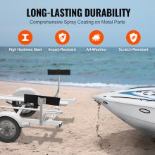 VEVOR Guía para Remolque de Barco 53,5 cm Ancho Ajustable 33 cm Guía de Lanzamiento de Acero Galvanizado con Acolchado Protector para Barcos de Pesca Pequeños, Bote Inflable, 700 x 510 x 510 mm