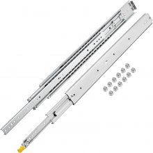 VEVOR Guías para Cajones 152,4 cm, Rieles para Cajones 227 kg, Carriles para Cajones Correderas para Cajones Guías Laterales para Cajones con Rodamiento de Bolas Guías Telescópicas para Cajones Plata