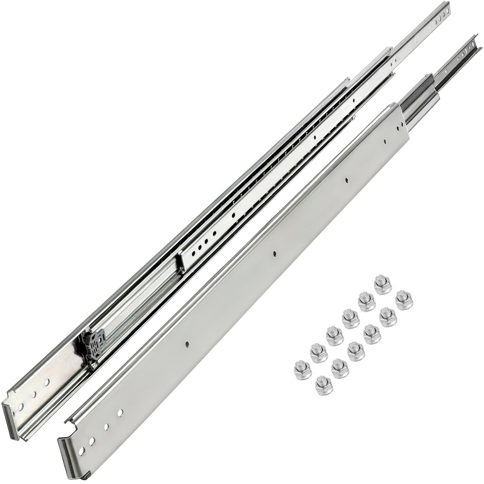 VEVOR Guía para Cajones 81,28 x 7,6 x 1,9 cm Riel para Cajón Extracción Total 162,56 cm Carril para Cajón Acero Laminado en Frío Corredera para Cajón Carga 225 kg con Rodamiento de Bolas Armario 2PCS