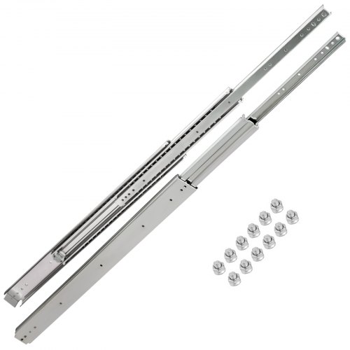 VEVOR Guía para Cajones 91,44 x 7,6 x 1,9 cm Riel para Cajón Extracción Total 182,88 cm Carril para Cajón Acero Laminado en Frío Corredera para Cajón Carga 225 kg con Rodamiento de Bolas Armario 2PCS