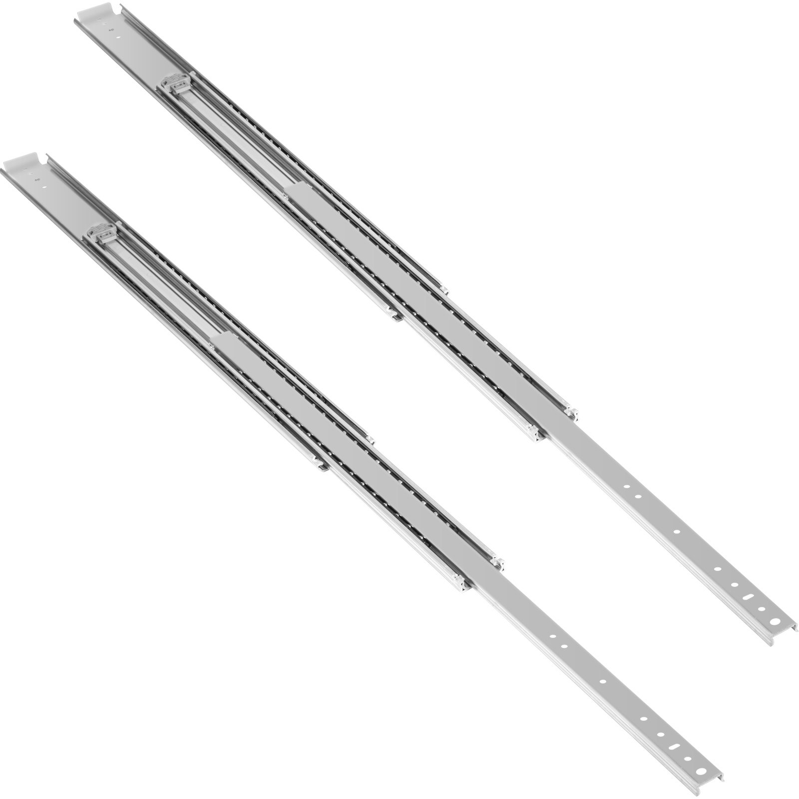 VEVOR Guía para Cajones 106,68 x 7,6 x 1,9cm Riel para Cajón Extracción Total 213,36cm Carril para Cajón Acero Laminado en Frío Corredera para Cajón Carga 225 kg con Rodamiento de Bolas Armario 2PCS