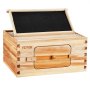 VEVOR Kit de Colmena de Abejas de Madera 10 Marcos con Caja Profunda Madera de Cedro Recubierta de Cera de Abejas Base de Ventanas Acrílicas Transparentes para Apicultores Principiantes Profesionales