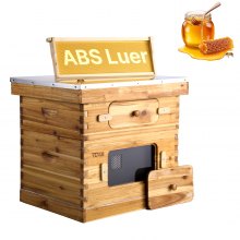 VEVOR Colmena de Abejas 20 Marcos Madera de Cedro Recubierta de Cera de Abejas 1 Caja Profunda 1 Mediana Bases de Ventanas Acrílicas Transparentes para Apicultores Principiantes Profesionales