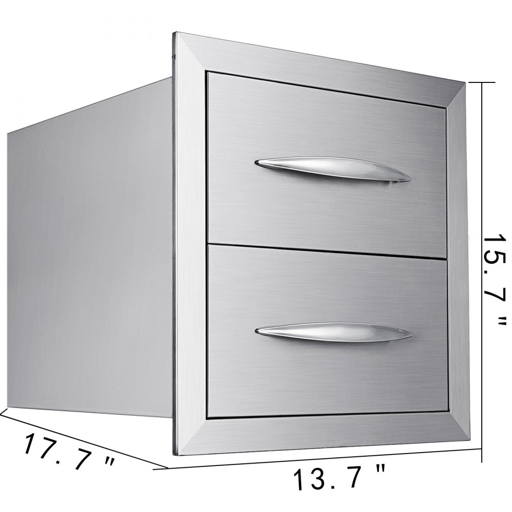 Cajonera Cajón De Cocina Para Exteriores 45x40cm Doble Acceso Acero Inoxidable