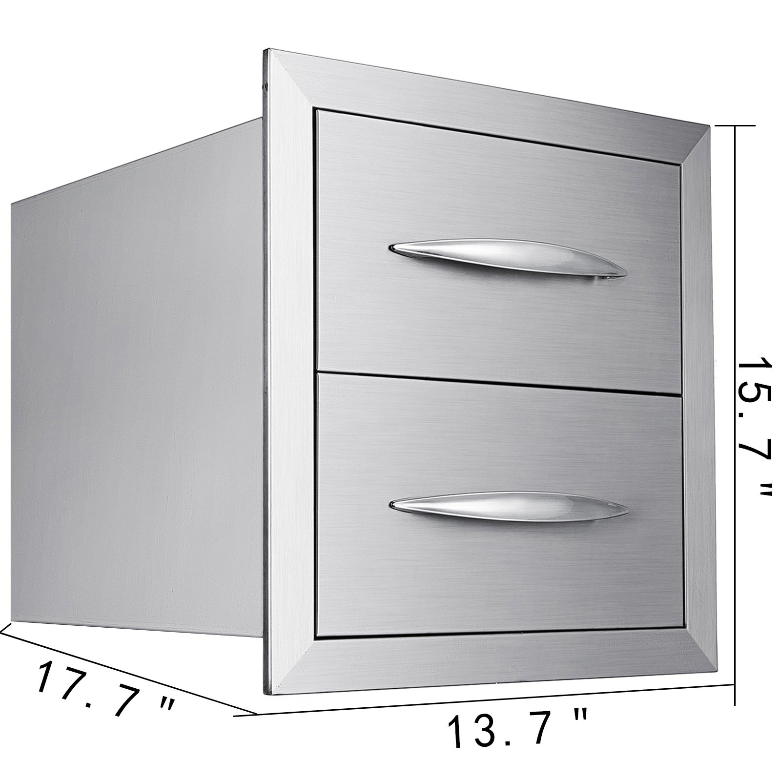 Cajonera Cajón De Cocina Para Exteriores 45x40cm Doble Acceso Acero Inoxidable