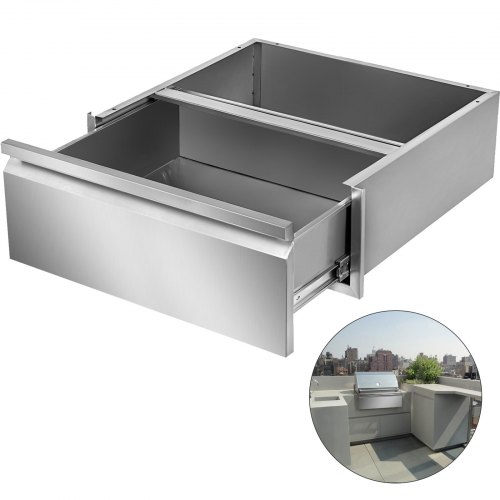50x50 CM Stainless Steel Single Drawer Kitchen BBQ Island Food Storage Outdoo