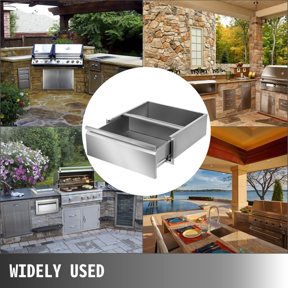 50x50 CM Stainless Steel Single Drawer Kitchen BBQ Island Food Storage Outdoo