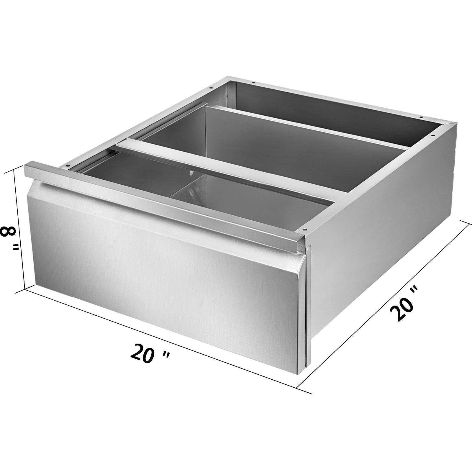 50x50 CM Stainless Steel Single Drawer Kitchen BBQ Island Food Storage Outdoo