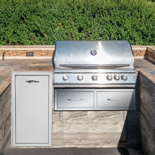 VEVOR Cajonera de Acero Inoxidable Doble Horizontal 75 x 50 x 25 CM Cajonera de Cocina Cajón para Barbacoa Cajonera para Cocina Armario de Cajones Cajón Barbacoa