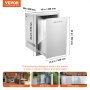 Dimensiones y ejemplos de instalación del cajón de cocina exterior de acero inoxidable VEVOR.
