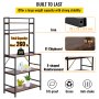 VEVOR Estante de Almacenamiento 5 Niveles Estantería de Cocina 80 x 40 x 170 cm Organizador de Estantes de Almacenamiento, Material de Aglomerado y Hierro, Pies Ajustables para Cocinas, Apartamentos