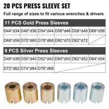 VEVOR Kit de Herramientas de Extracción 56 x 14 x 32,5 cm Juego de Extractores de Rodamientos 26 Piezas Material de Acero Kit de Manguito de Presión de Tracción con 4 Discos para Talleres y Garajes