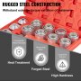 Juego de herramientas de extracción de bujes VEVOR con construcción de acero resistente en estuche rojo, construcción resistente.