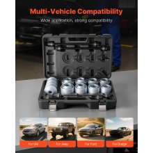 VEVOR Kit de Manguitos de Prensa y Tracción 28 Piezas Kit de Cojinetes de Empuje y Extracción con Estuche Compatible con Motores LCV y HGV, para Extraer e Instalar Casquillos, Cojinetes, Sellos