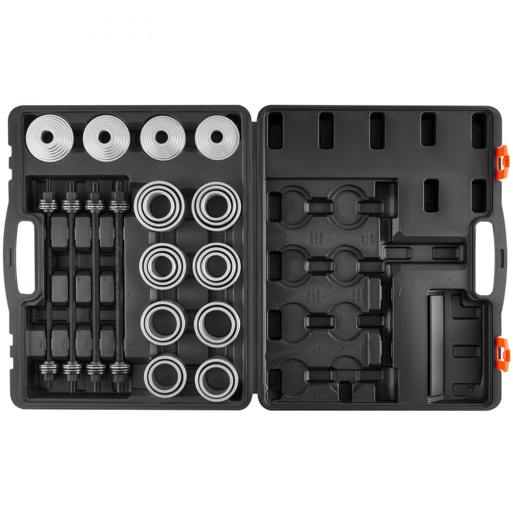 VEVOR - Kit de 36 piezas de manguitos de extracción y presión, juego de extracción e instalación de cojinetes de buje de acero, herramientas de inserción y extracción de bujes con estuche de transporte, compatibilidad con varios vehículos para motores LCV y HGV